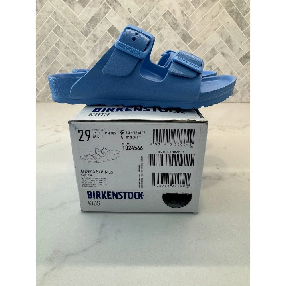 Birkenstock‎ Arizona EVA Sandals Kids Youth Size 11 29 Sky Blue Slip On Slides